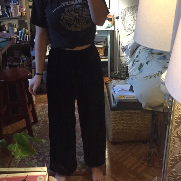 Uniqlo Pants - Wide leg blue velvet pants